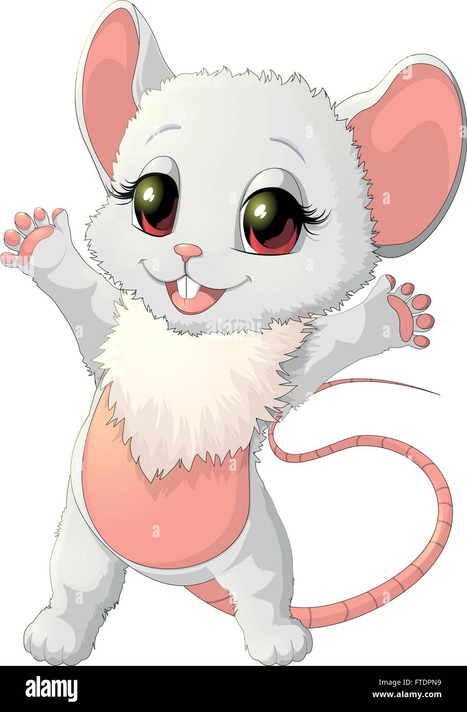 Belle petite souris est heureux Illustration de Vecteur