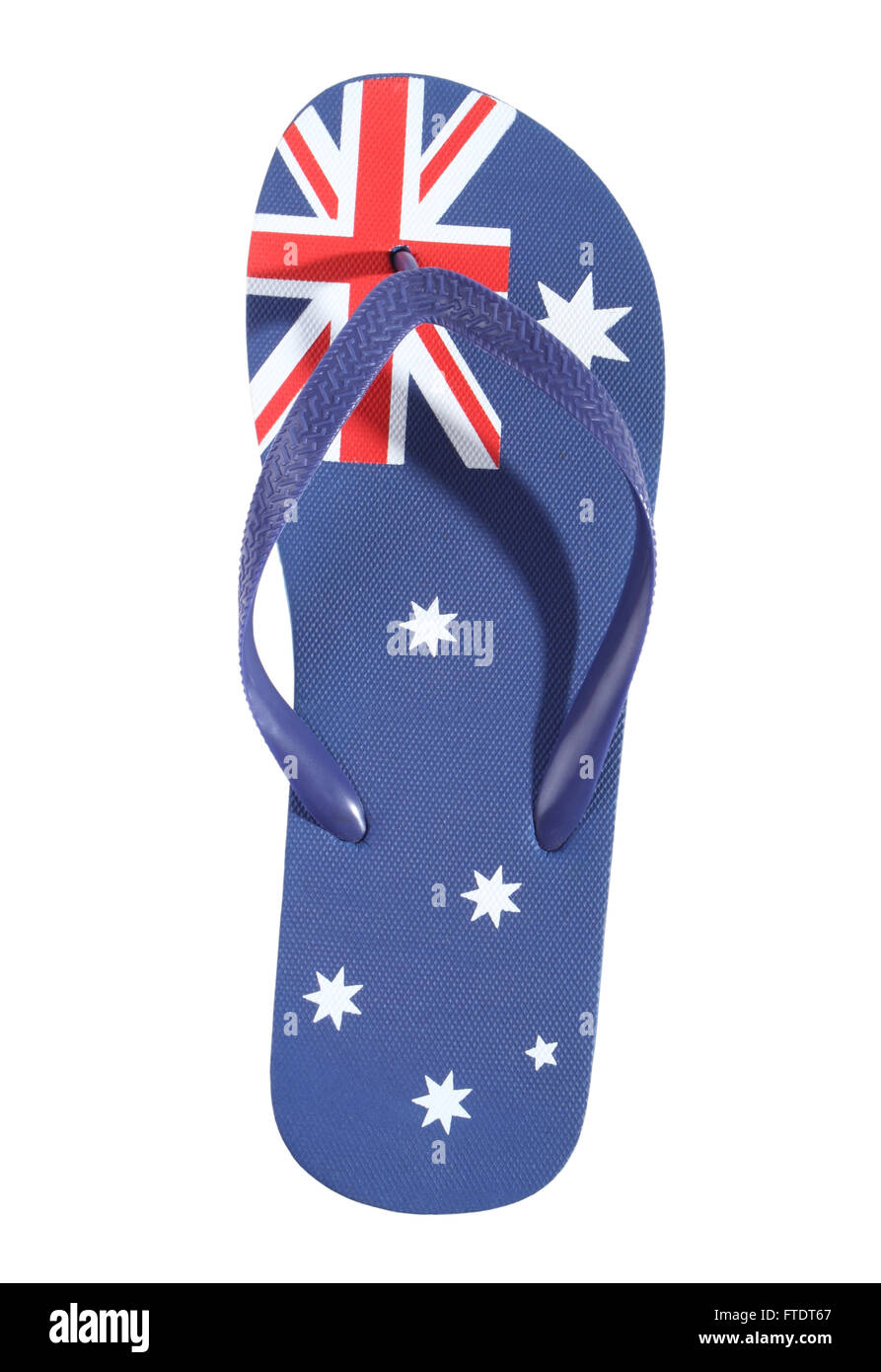Thong avec drapeau australien isolé sur fond blanc. Banque D'Images