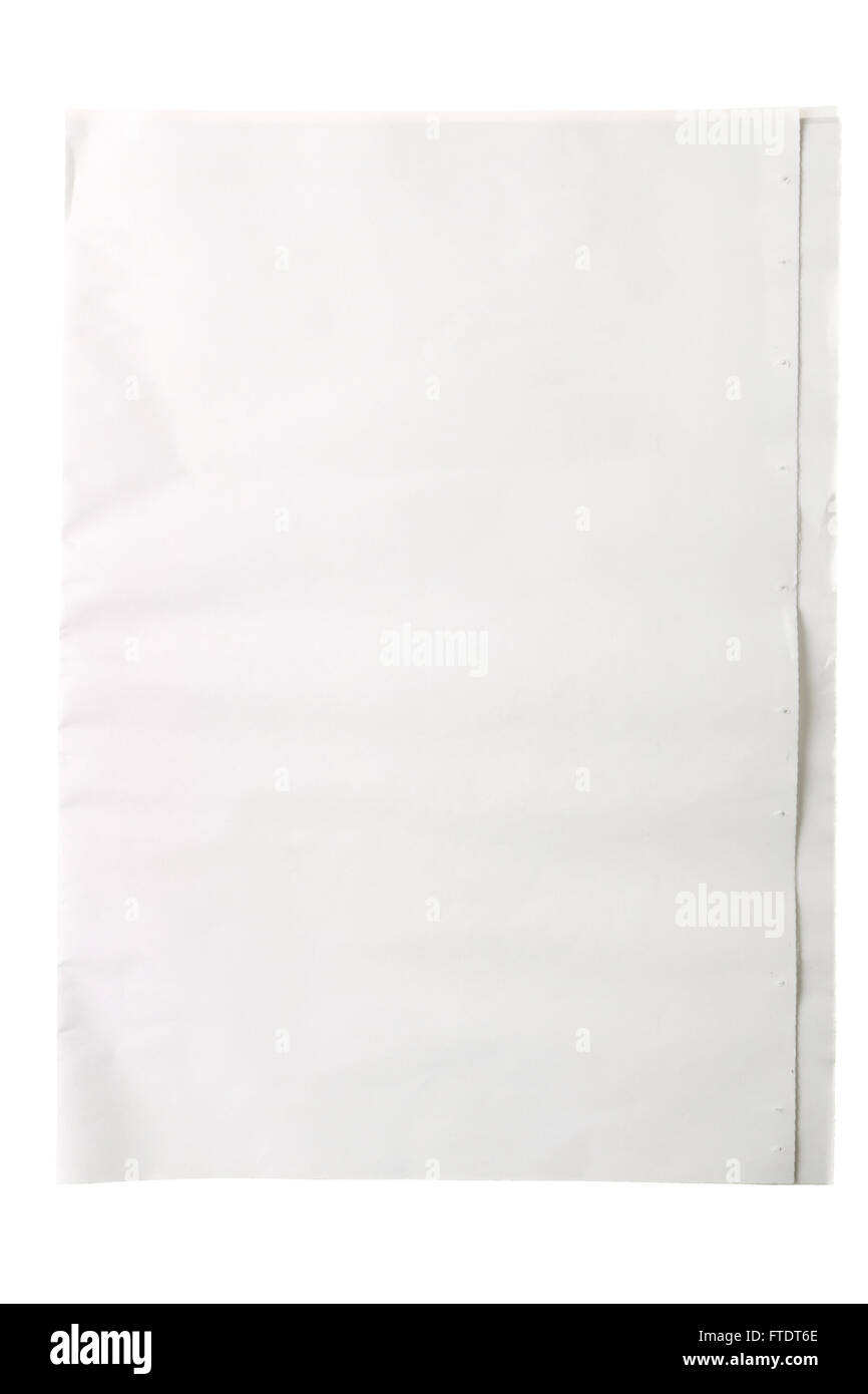 Journal format tabloïd blanc isolé sur fond blanc Banque D'Images Journal format tabloïd blanc isolé sur fond blanc Banque D'Images