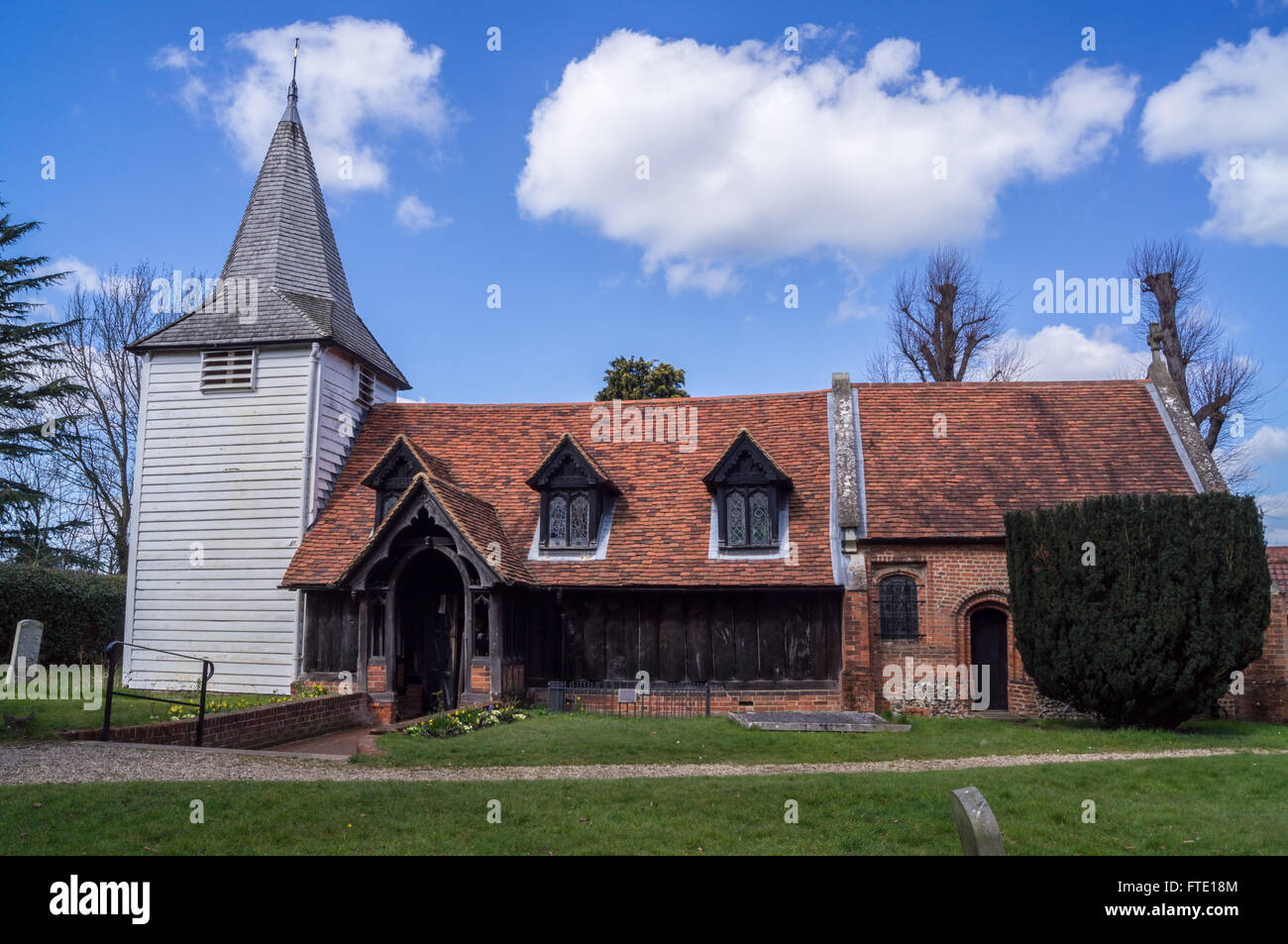 L'église St Andrew's log, Greensted, Essex, Angleterre Banque D'Images