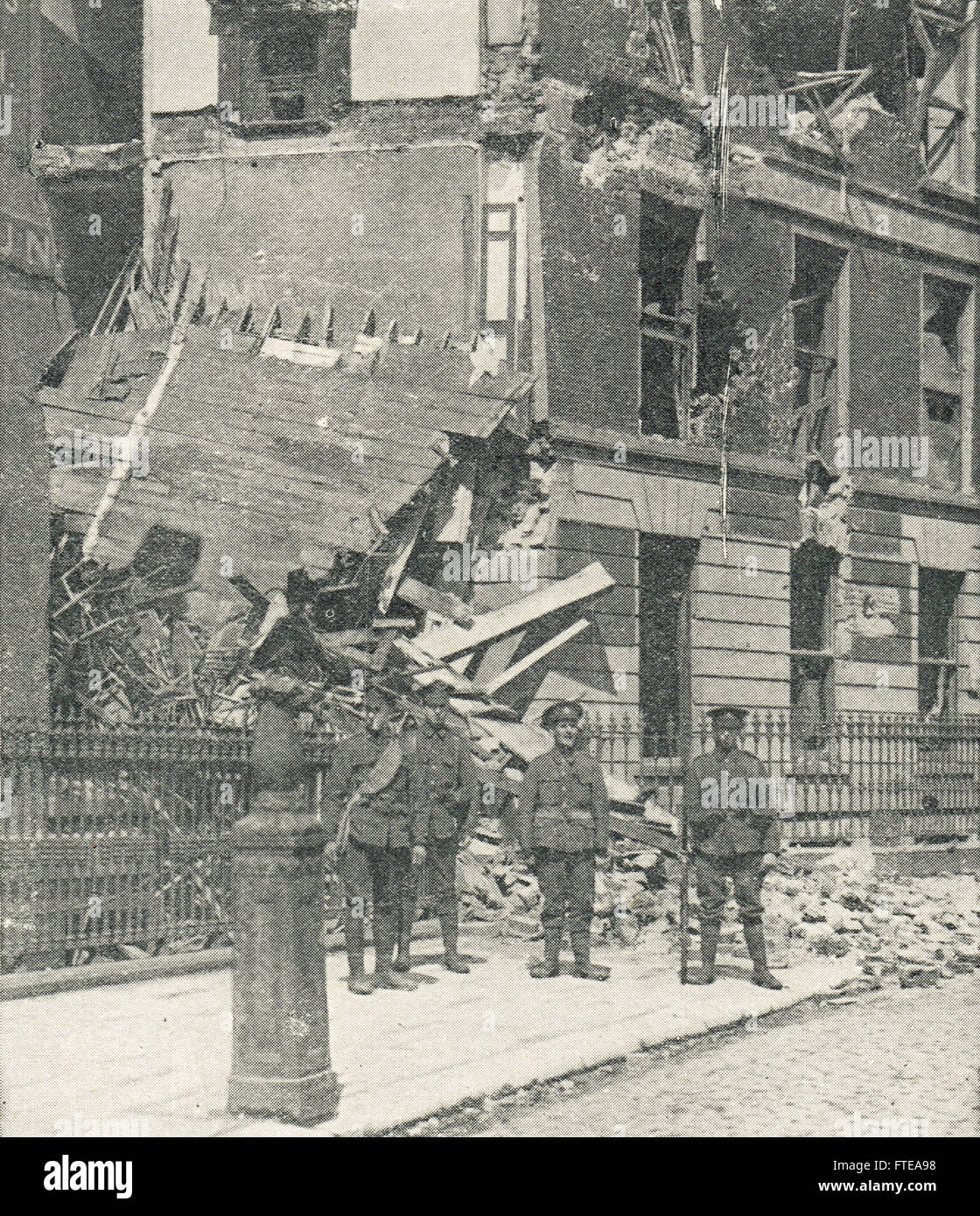 Liberty Hall bombardé durant Pâques 1916 soulèvement Banque D'Images