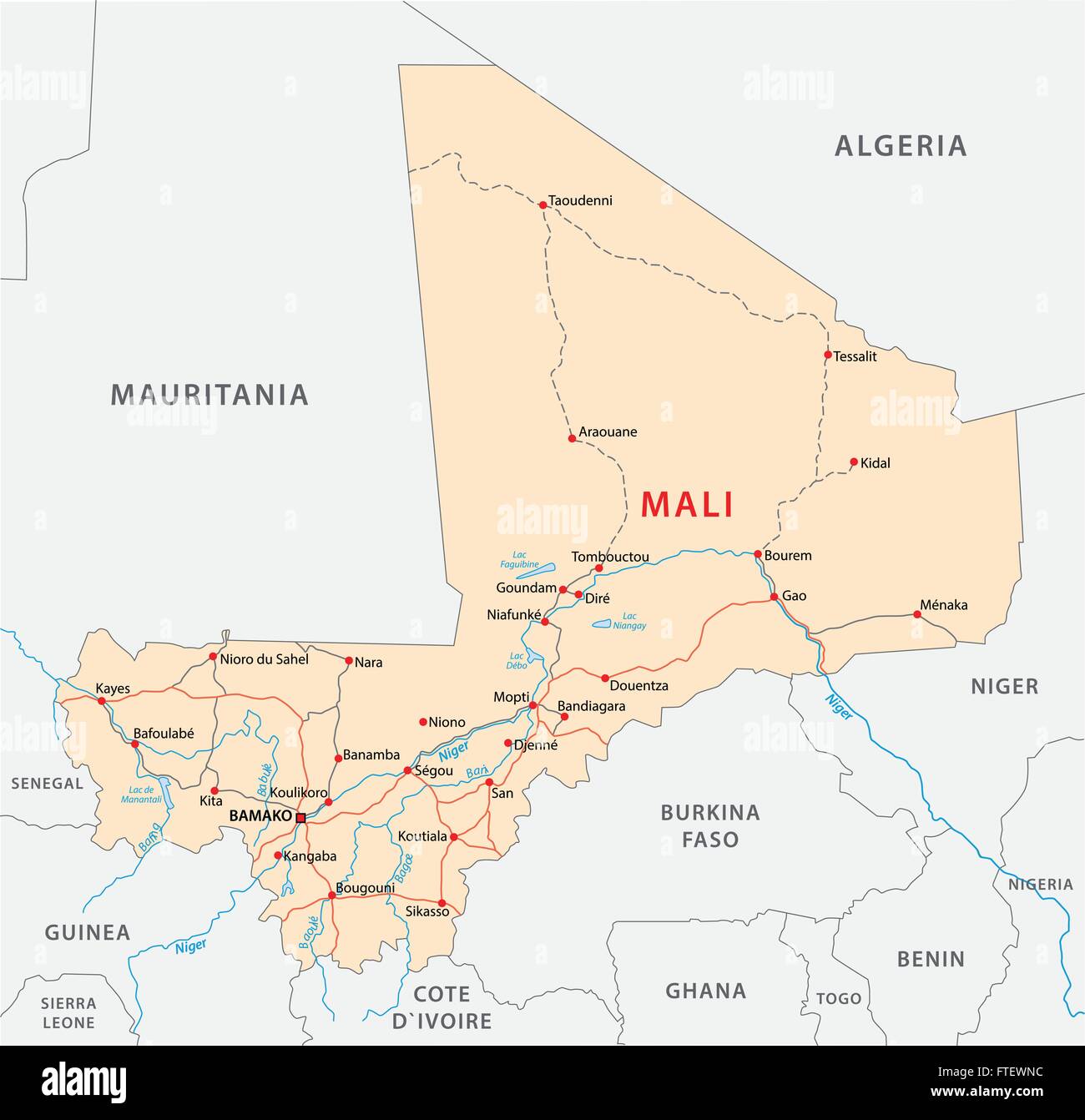 feuille de route Mali Illustration de Vecteur