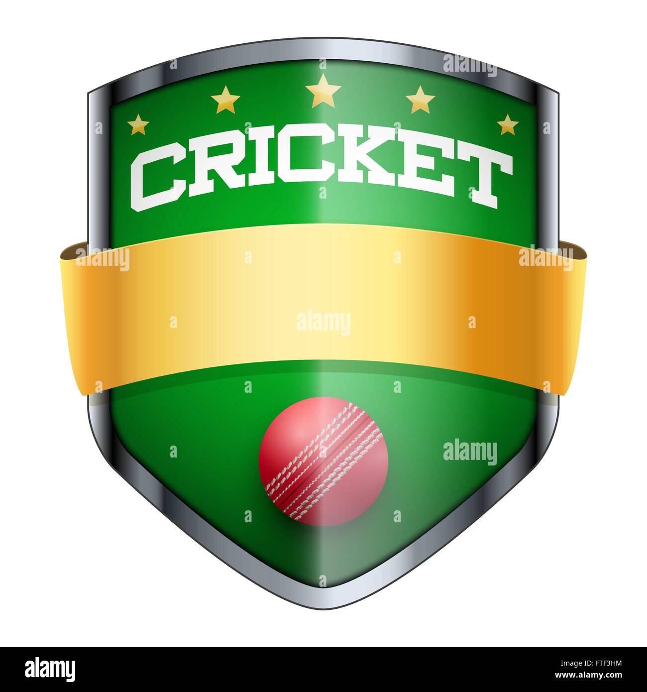 Bouclier de Cricket badge. Illustration de Vecteur