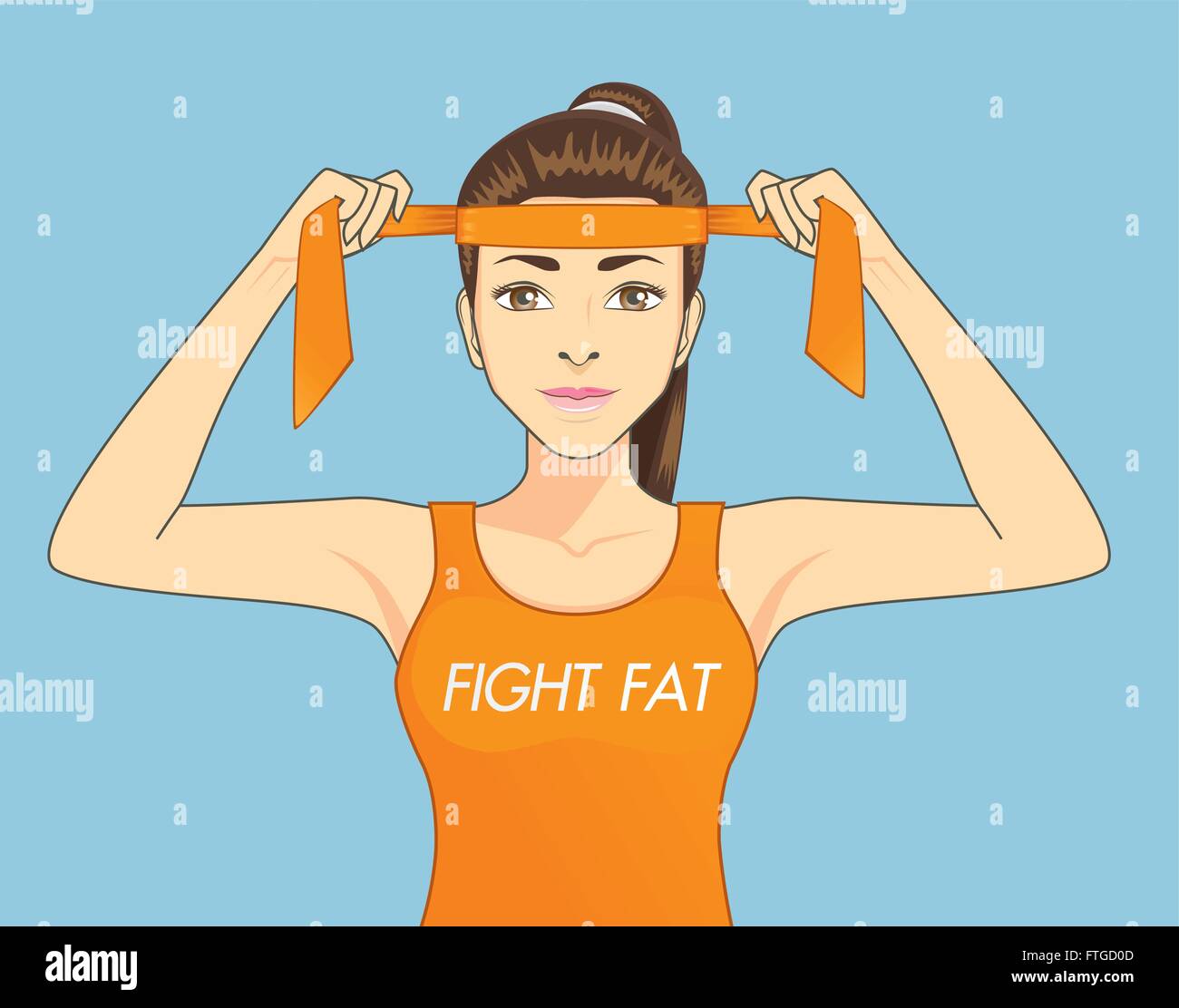 Belles femmes s'efforcer d'exercer pour combattre le gras. Illustration de Vecteur