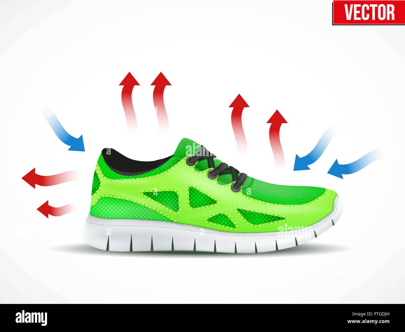 Illustration d'une technique et des conditions de l'air chaussures Illustration de Vecteur