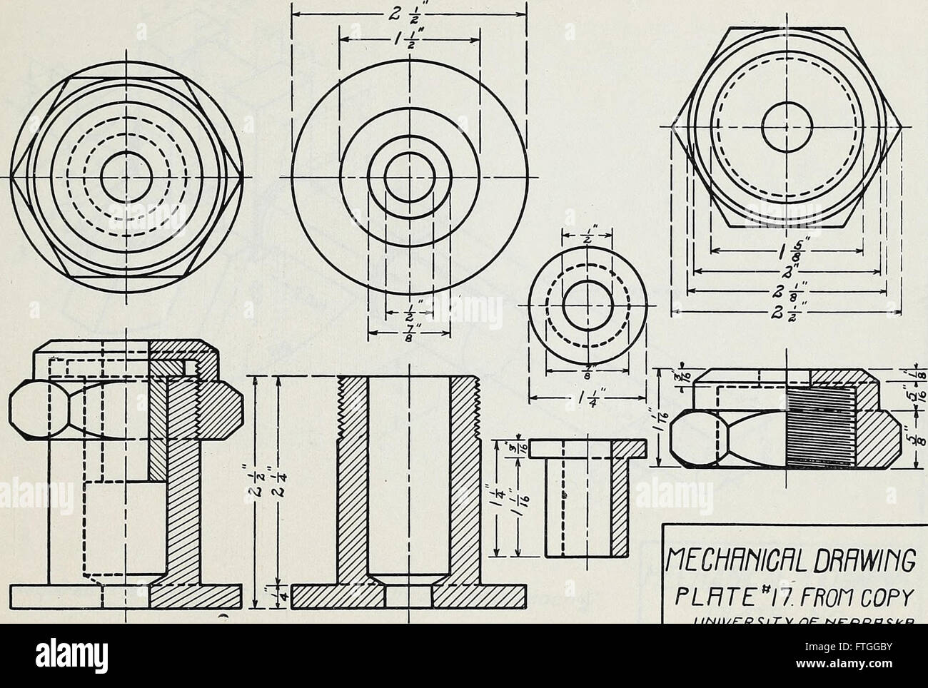 Le dessin mécanique copie des plaques (1918) Banque D'Images