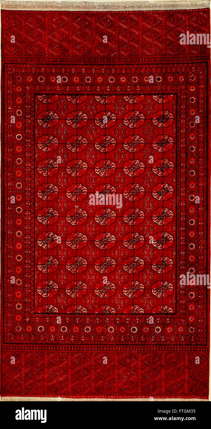 Une publication de 1910 détaillant l'artisanat des tapis orientaux, des coureurs et des tapis, y compris des reproductions Jacquard. Il explore les techniques, les conceptions et la signification culturelle de ces textiles. Banque D'Images