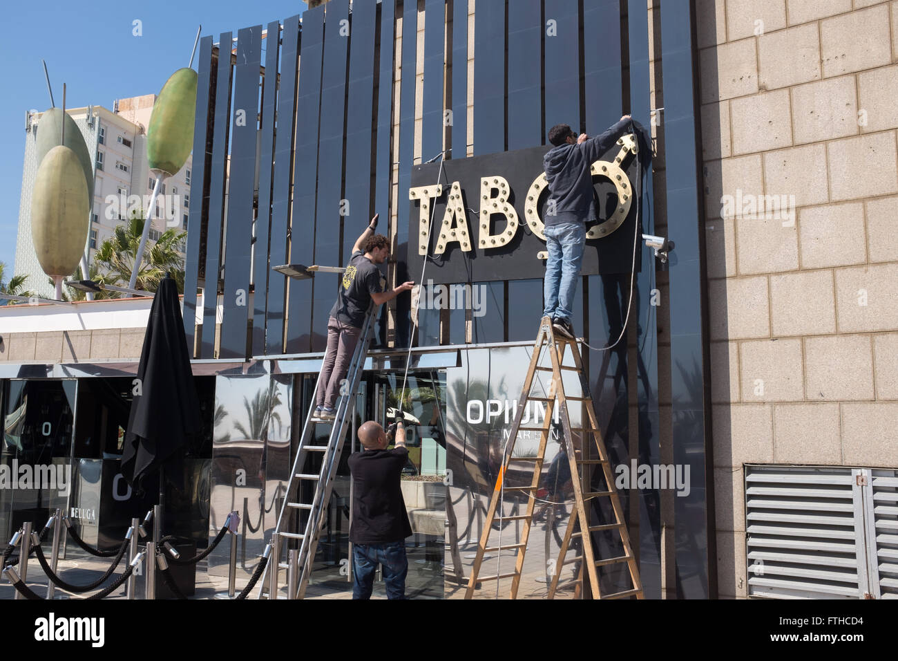 Discothèque Taboo à Barceloneta, Barcelone, Espagne Banque D'Images