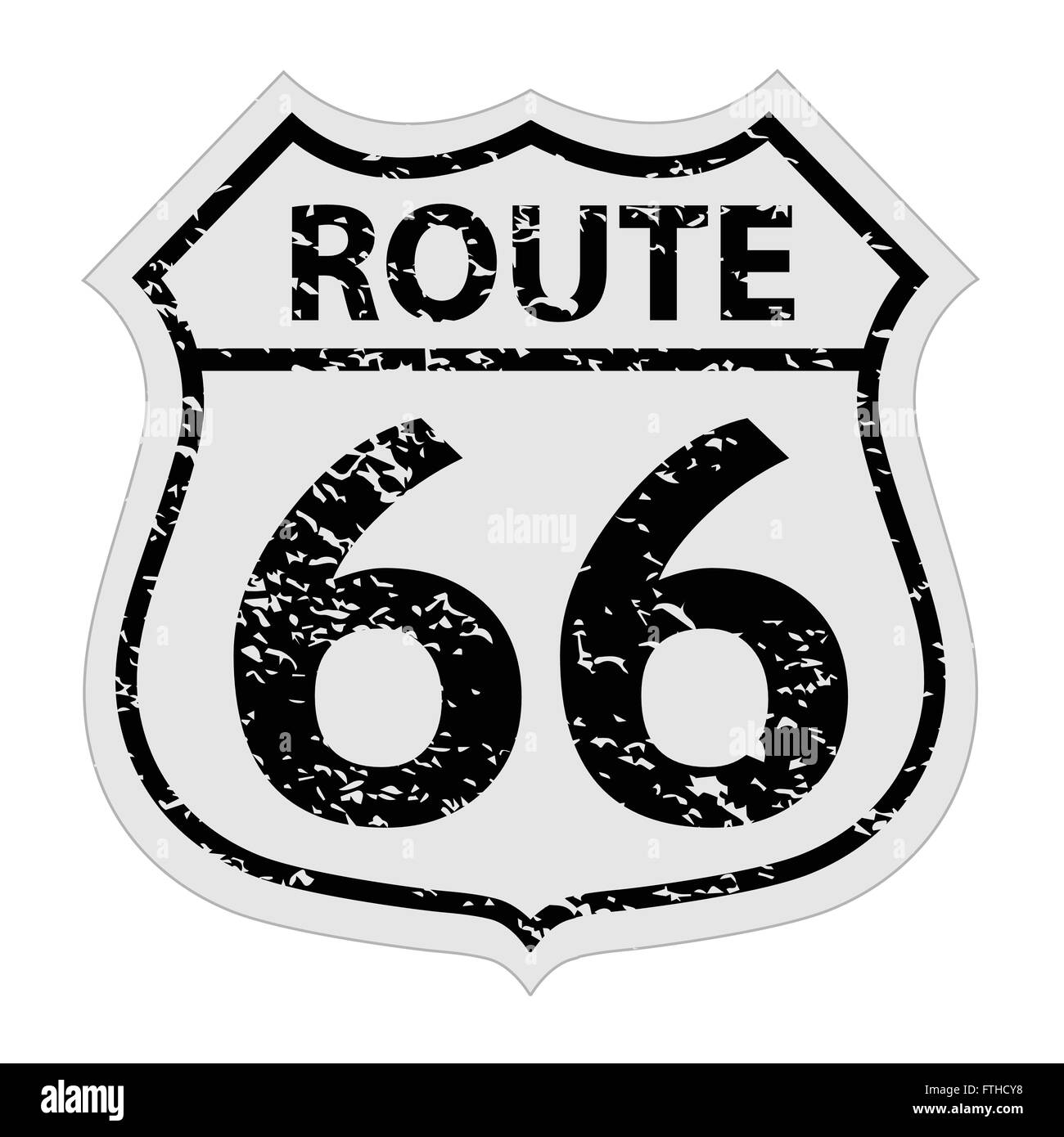 Panneau routier route 66 Banque d'images noir et blanc Alamy