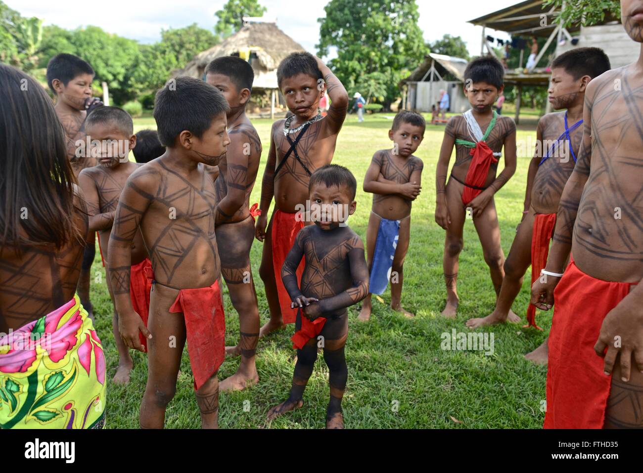 La Communauté indigène Embera. Sambu District. La région de Darien. Banque D'Images