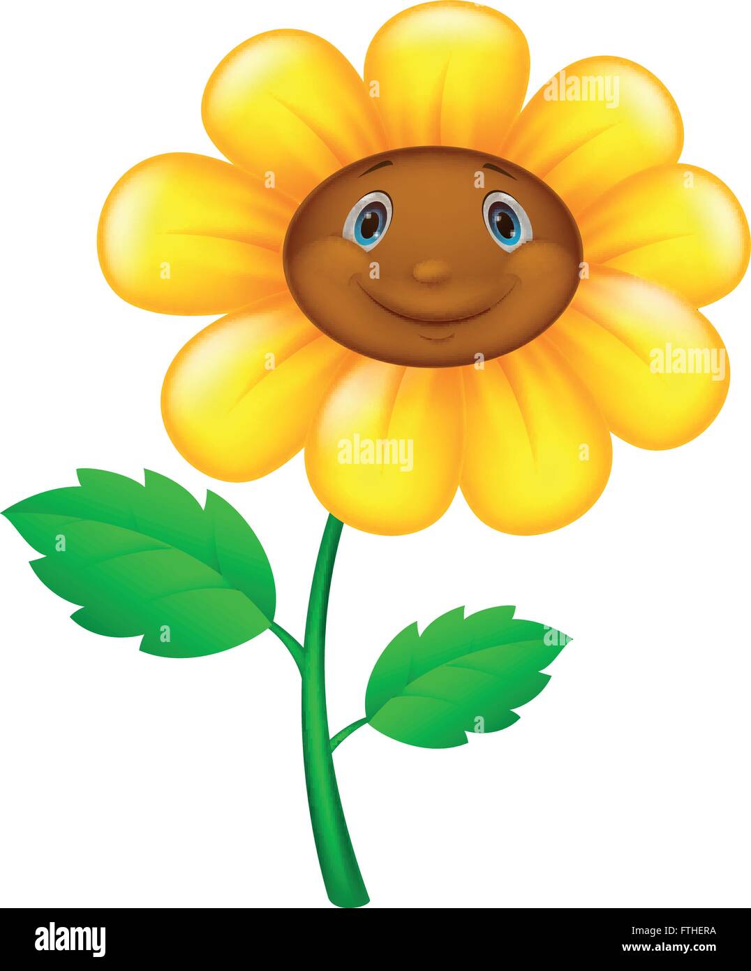Cartoon fleur avec visage Illustration de Vecteur