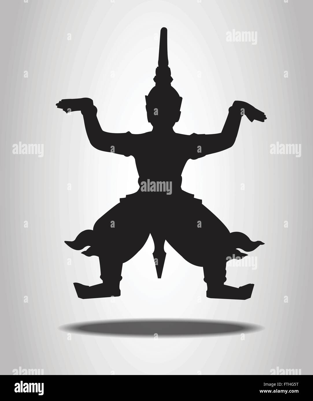 Silhouettes géant thaïlandais sur le fond blanc Illustration de Vecteur