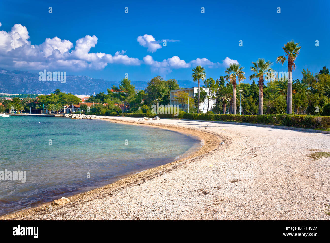 Palm Beach à Novalja sur l''île de Pag, Croatie Banque D'Images