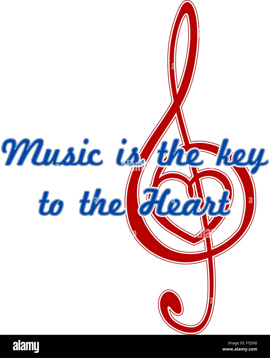 Dans un cœur encore de clef. La musique est la clé pour le coeur citer. Abstract vector sign Illustration de Vecteur
