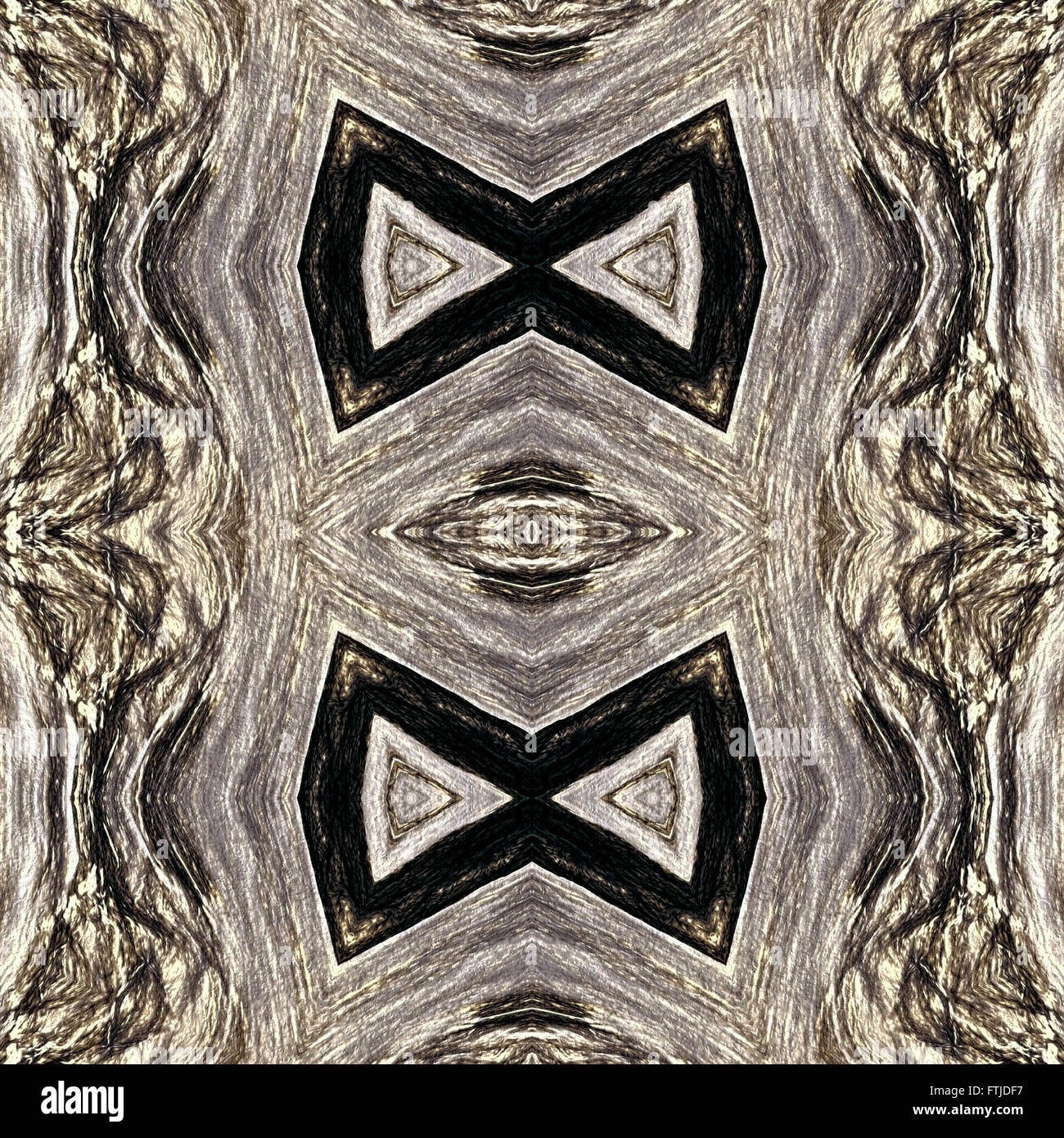 Papier peint Motif carreaux kaléidoscopique transparent dessiné avec un crayon noir sur la base de la texture en bois Banque D'Images