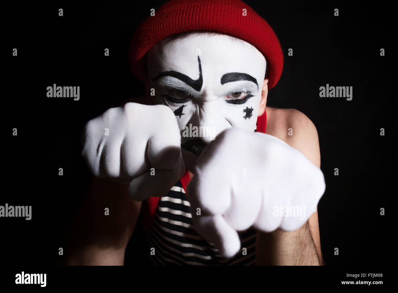 Portrait d'un acteur avec le maquillage mime Banque D'Images