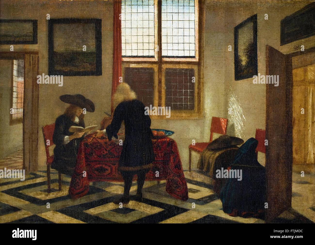 Pieter Janssens Elinga - Scène d'Intérieur - Musée Hallwyl Banque D'Images