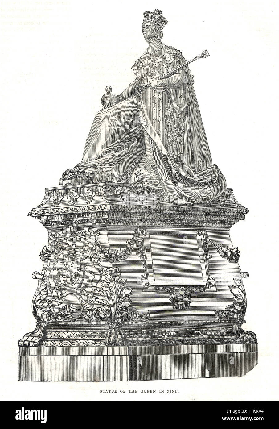 Statue de la reine Victoria en zinc à la grande exposition en 1851 Banque D'Images