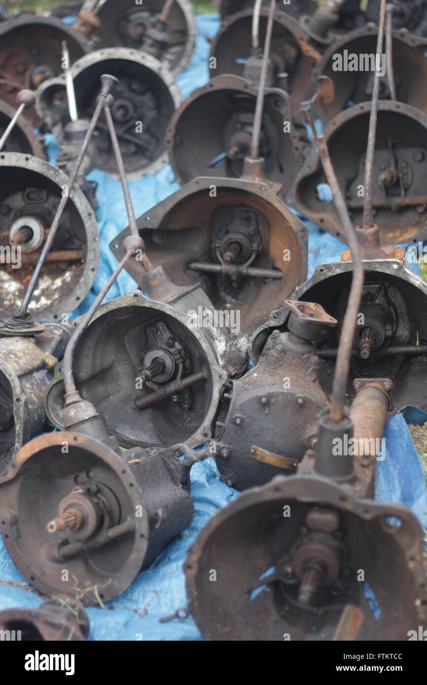 Les boîtes de vieux à Beaulieu Autojumble Banque D'Images