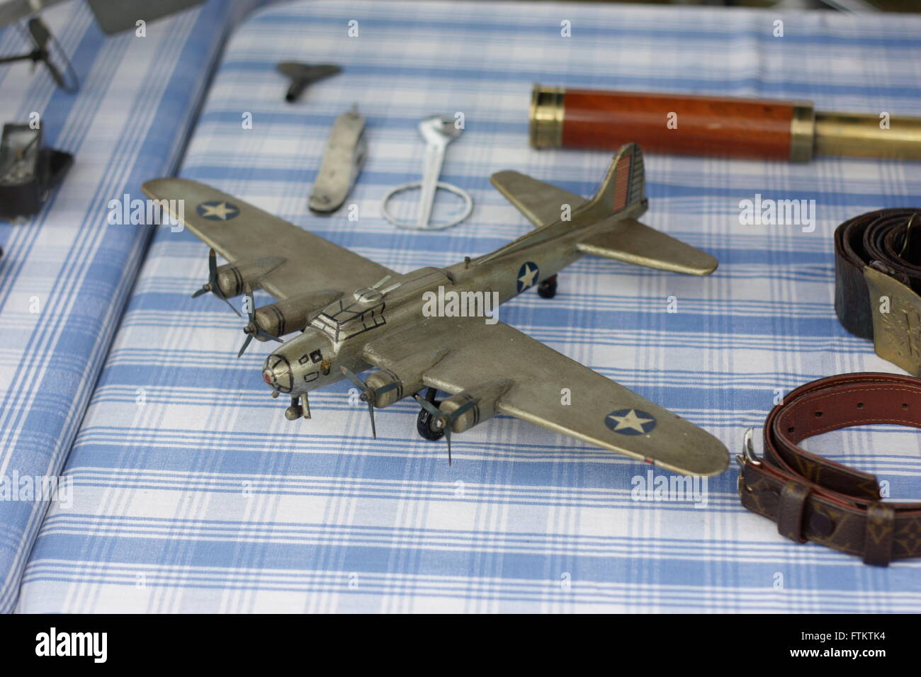 Modèle en bois fait main de bombardiers de l'USAAF WW2, B17 Banque D'Images