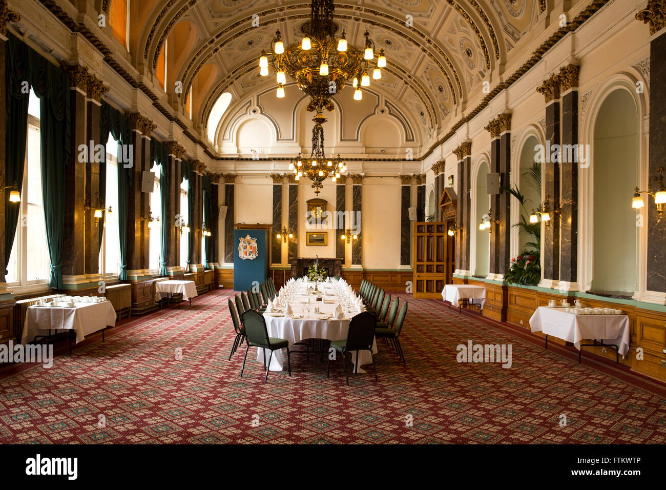 La suite de banquet à Birmingham Council House aménagé pour un déjeuner civique Banque D'Images