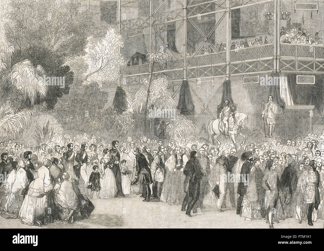 Cortège royal, la reine Victoria, le Prince Albert et entourage l'Exposition Universelle de 1851 Banque D'Images