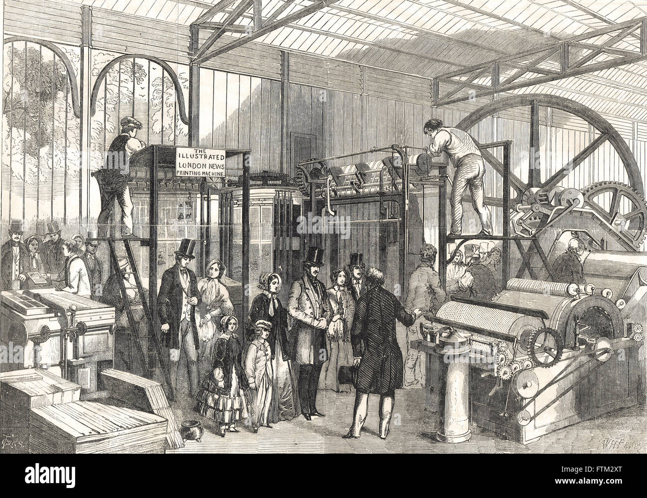 La reine Victoria et Prince Albert La visite du département Machines à l'Exposition Universelle de 1851 Banque D'Images