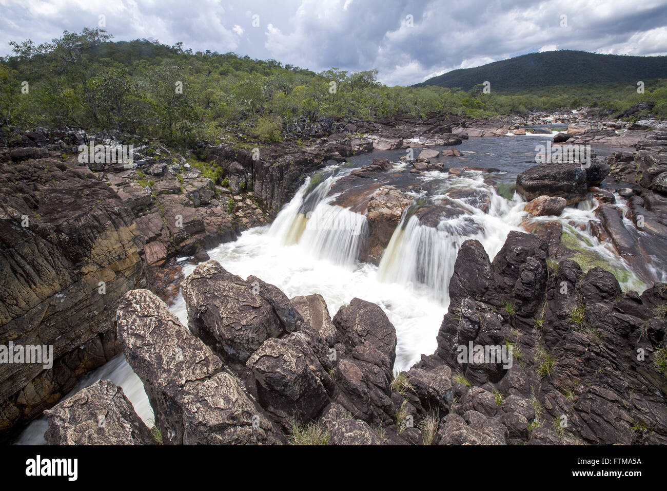 Black River Canyon waterfall - Parc National Chapada dos Veadeiros Banque D'Images