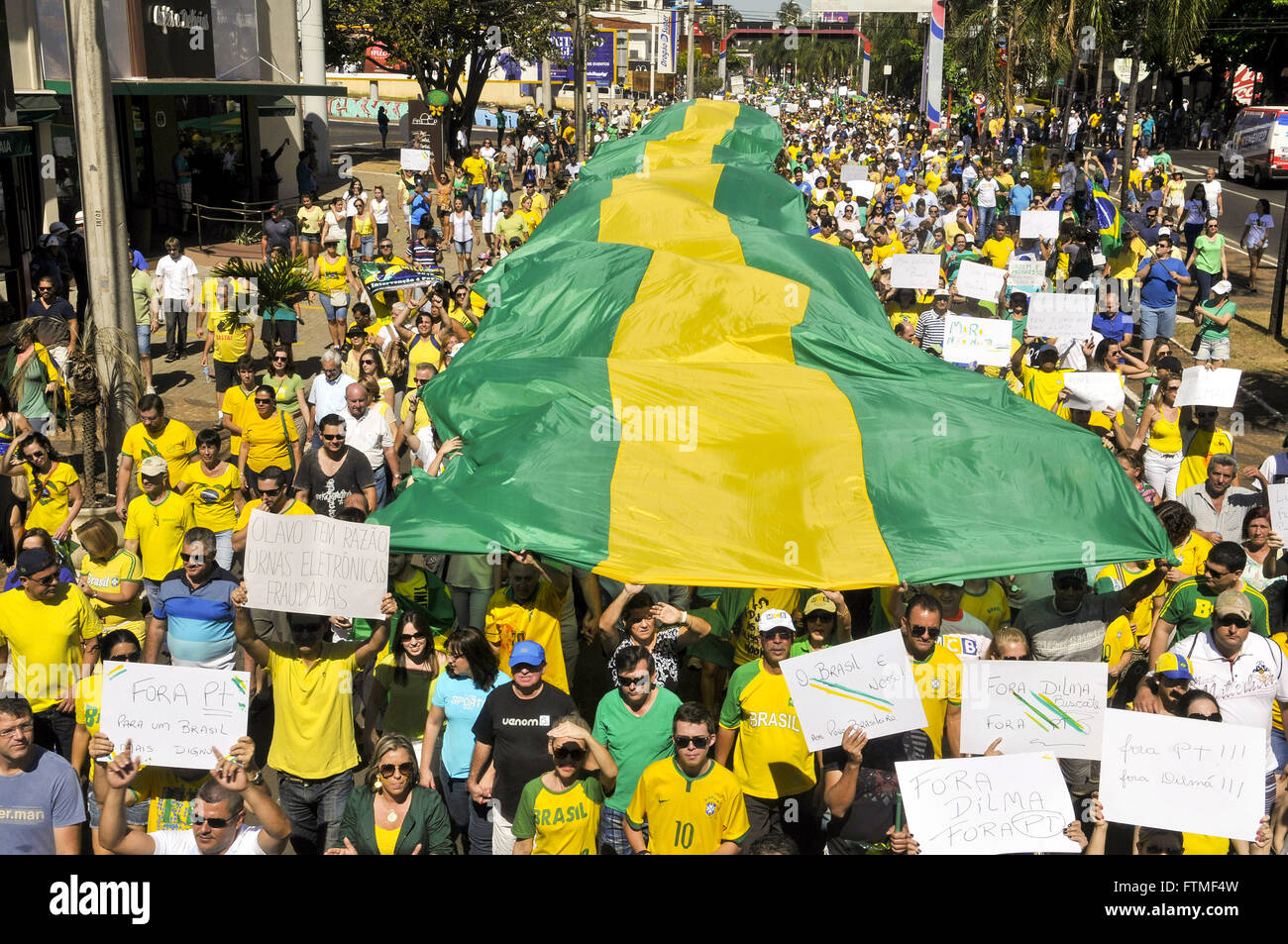 Protesto o pedindo da Impeachment Presidente da Republica Dilma Rousseff Banque D'Images