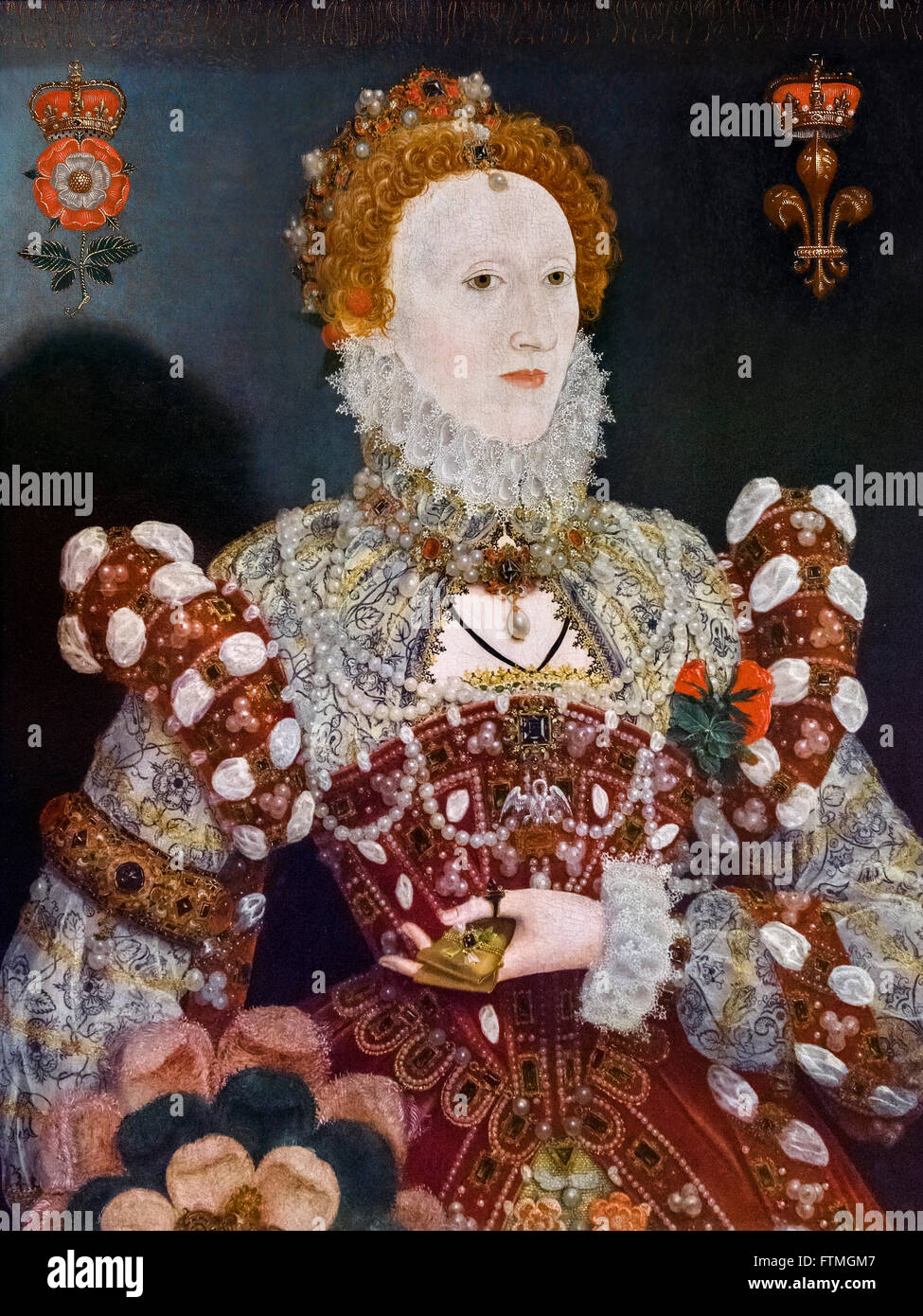 La reine Elizabeth I par Nicholas Hilliard c 1573 Banque D'Images
