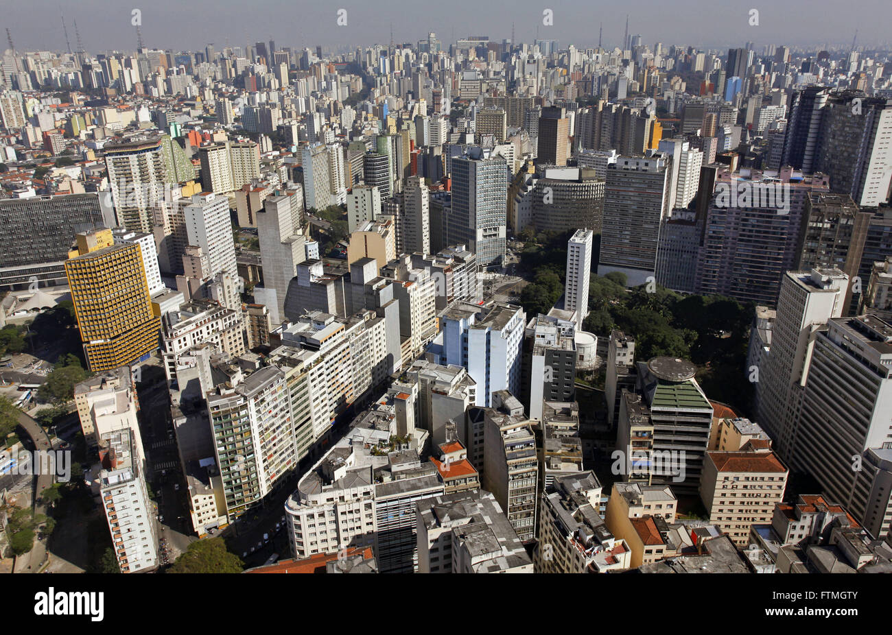 Vue aérienne de la région centrale de la ville de Sao Paulo Praça Dom Jose Gaspar Photo Stock Vue aérienne de la région centrale de la ville de Sao Paulo Praça Dom Jose Gaspar Photo Stock