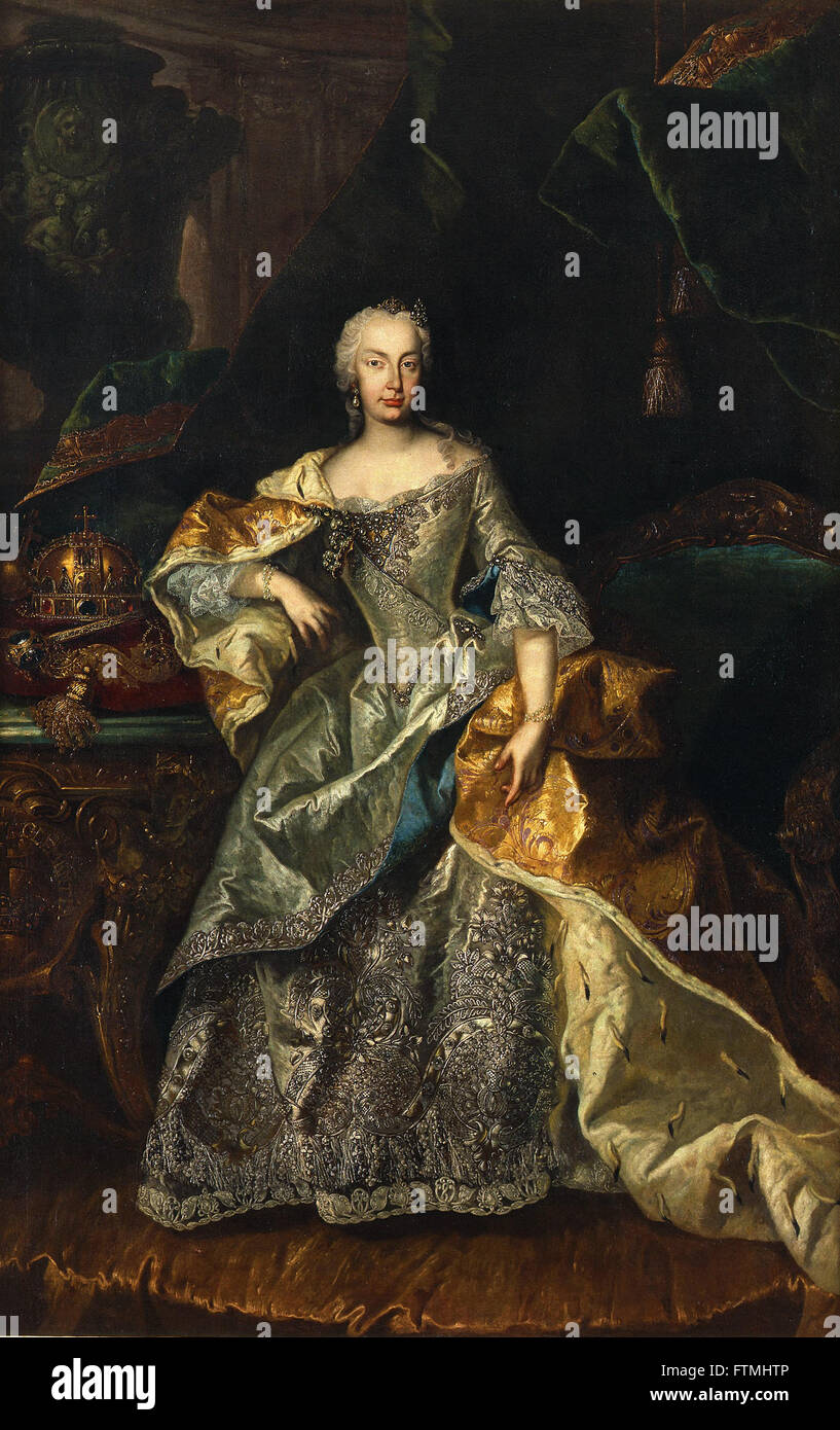 Peintre viennois - Maria Theresa comme reine de Hongrie - Galerie Nationale Hongroise Banque D'Images