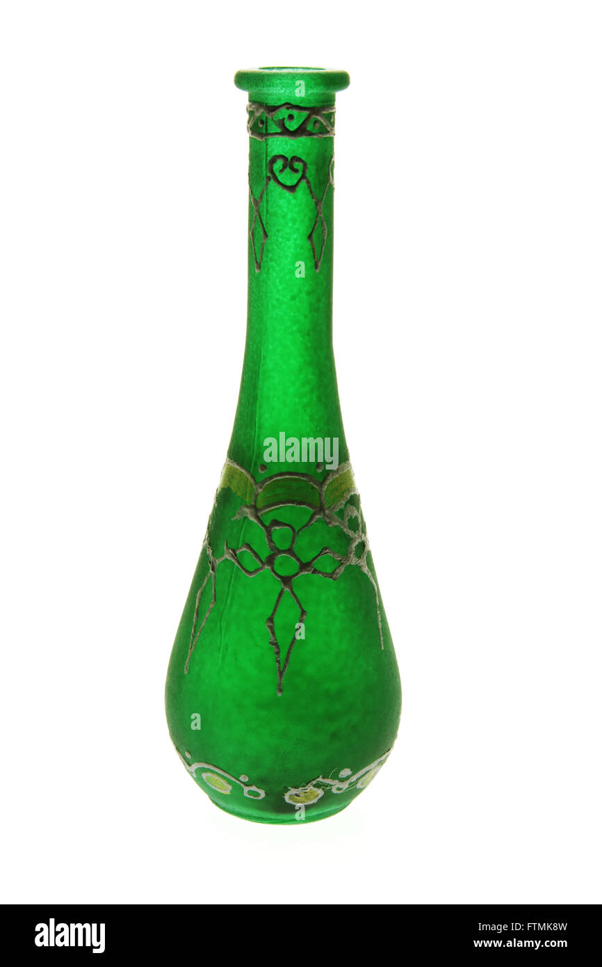 Vase en verre vert Banque D'Images