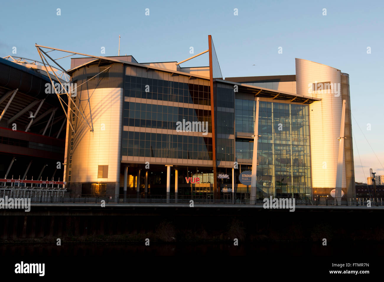 Le stade Plaza à Cardiff, Pays de Galles du sud. Banque D'Images