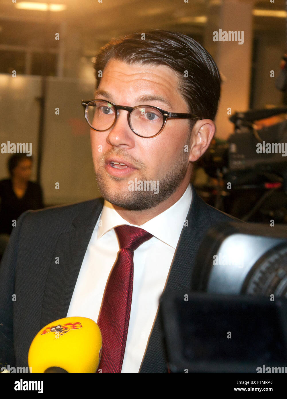 JIMMIE ÅKESSON Chef de les Démocrates suédois Banque D'Images