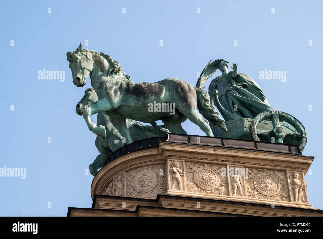 Monument Monument sur la Place des Héros à Budapest, Hongrie Banque D'Images