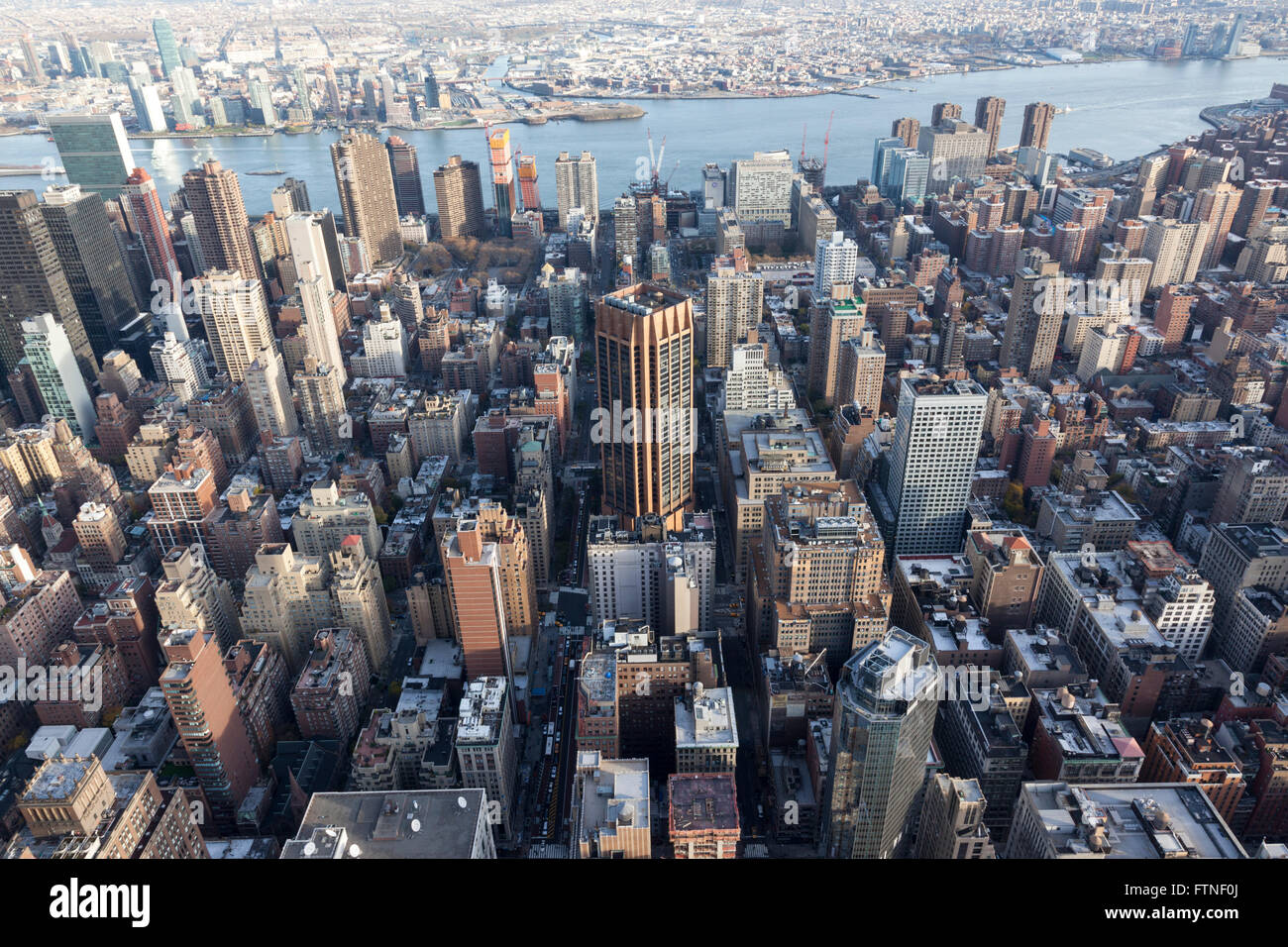 Toits de New York de l'Empire State Building, New York, Amérique Banque D'Images