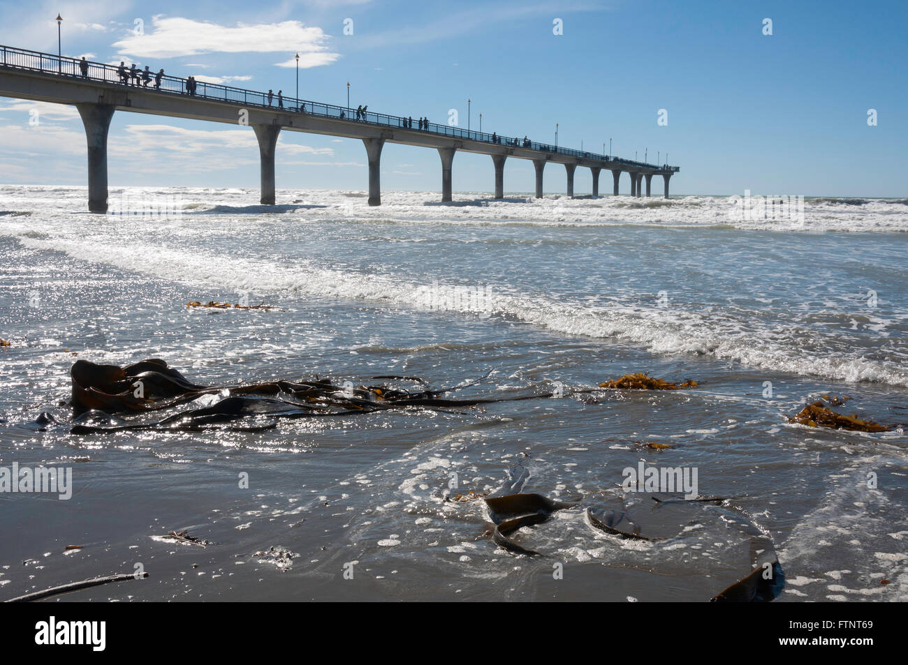 New Brighton Pier, New Brighton, Christchurch, Canterbury, Nouvelle-Zélande, Région Banque D'Images