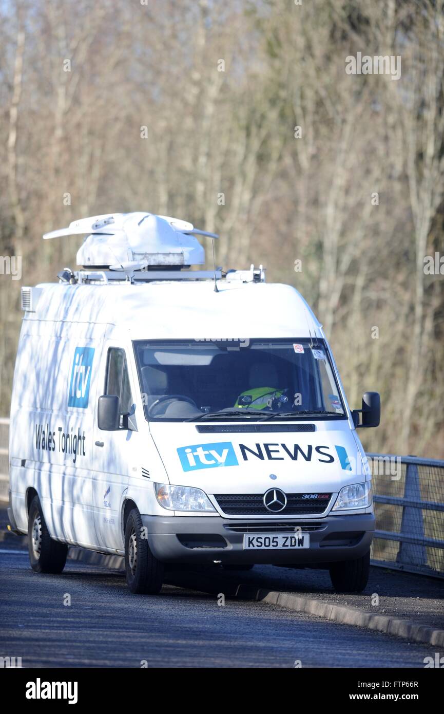 ITV News regional TV chaînes van camion. Banque D'Images