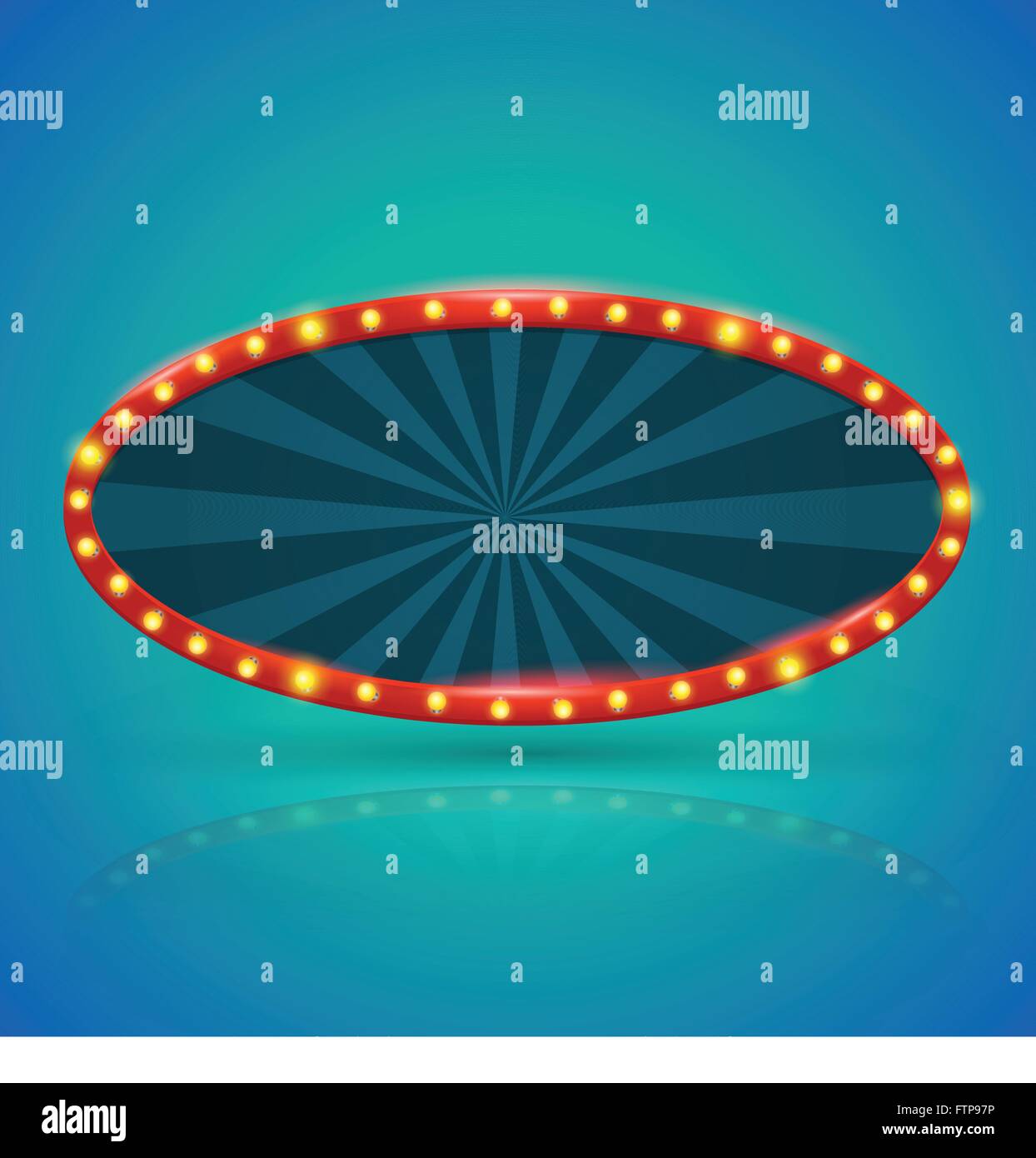 Lumière etro bannière avec les ampoules sur le contour. Vector illustration. Peut utiliser pour la promotion de la publicité. Illustration de Vecteur