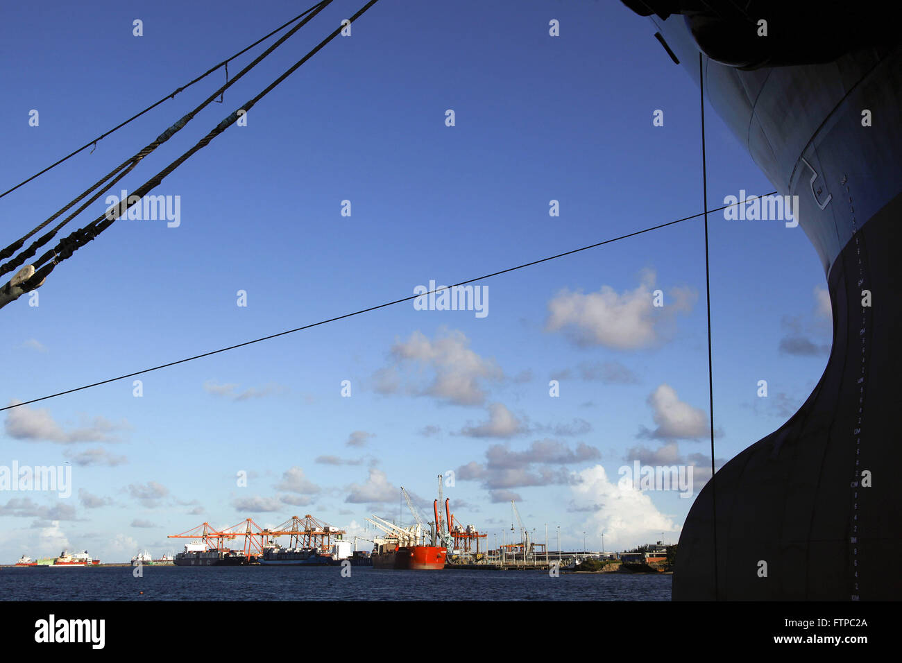 Détail du pétrolier bow - EAS Atlantico Sul Shipyard Banque D'Images
