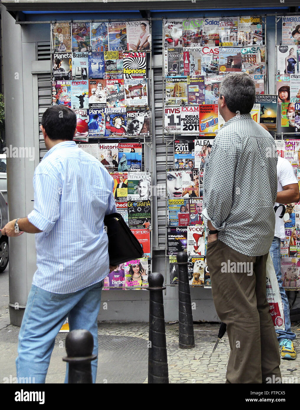 Kiosque à journaux dans la région du centre de la ville de Rio de Janeiro Banque D'Images