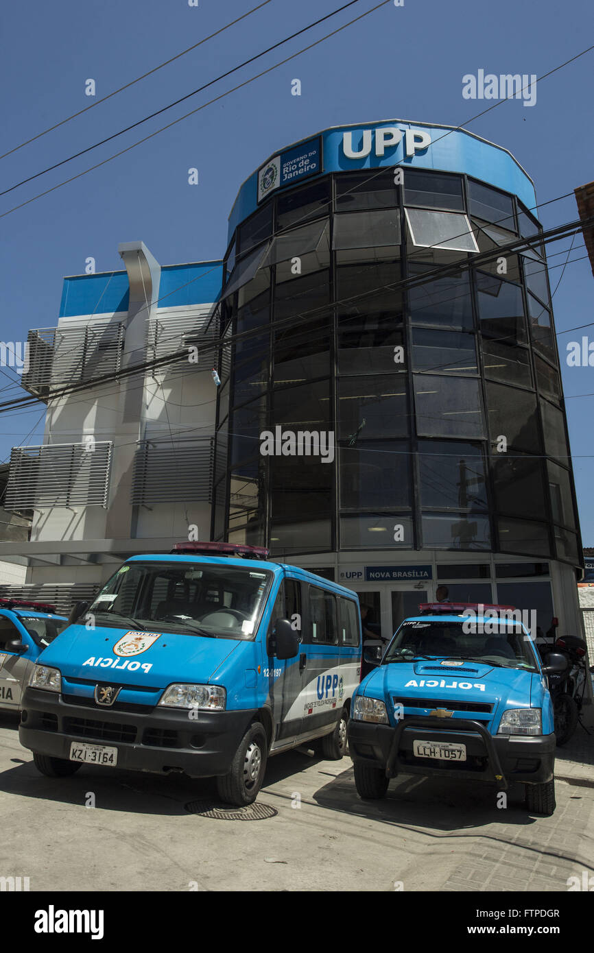 Visite de l'UPP - Unité de police de pacification de la communauté Brasilia au Complexo do Alemao Banque D'Images