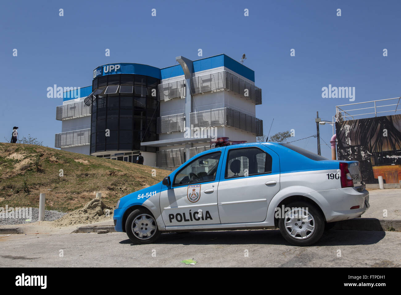 Visite de l'UPP Fazendinha - Unité de police de pacification - Zone Nord Banque D'Images