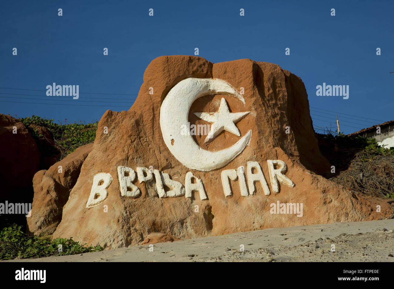 Symbole de la plage de Canoa Quebrada à Boulder - côte de Ceara Banque D'Images