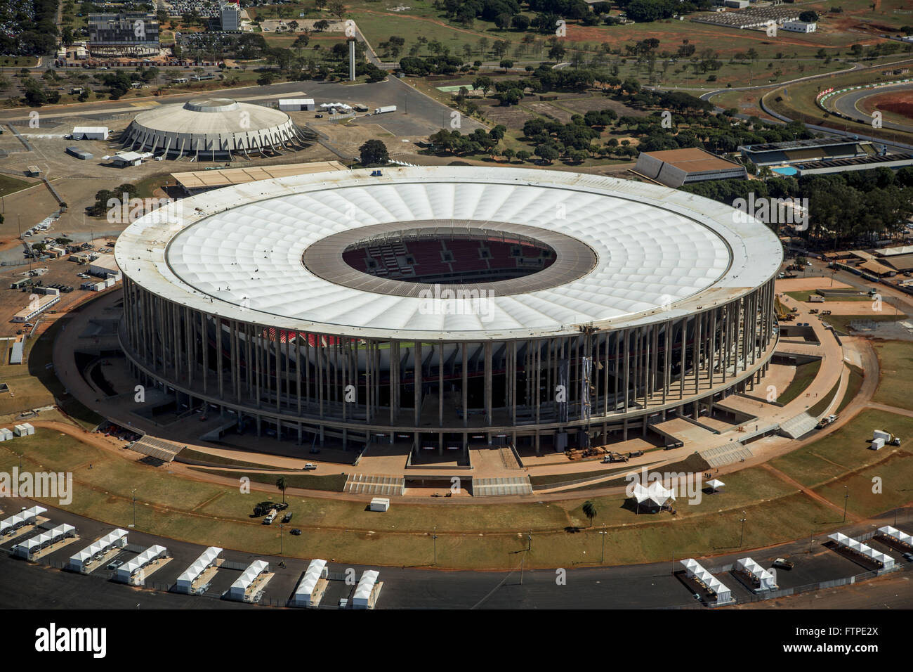 Vue aérienne de l'Estadio Mane Garrincha et Nilson Nelson gauche Gymnase Banque D'Images