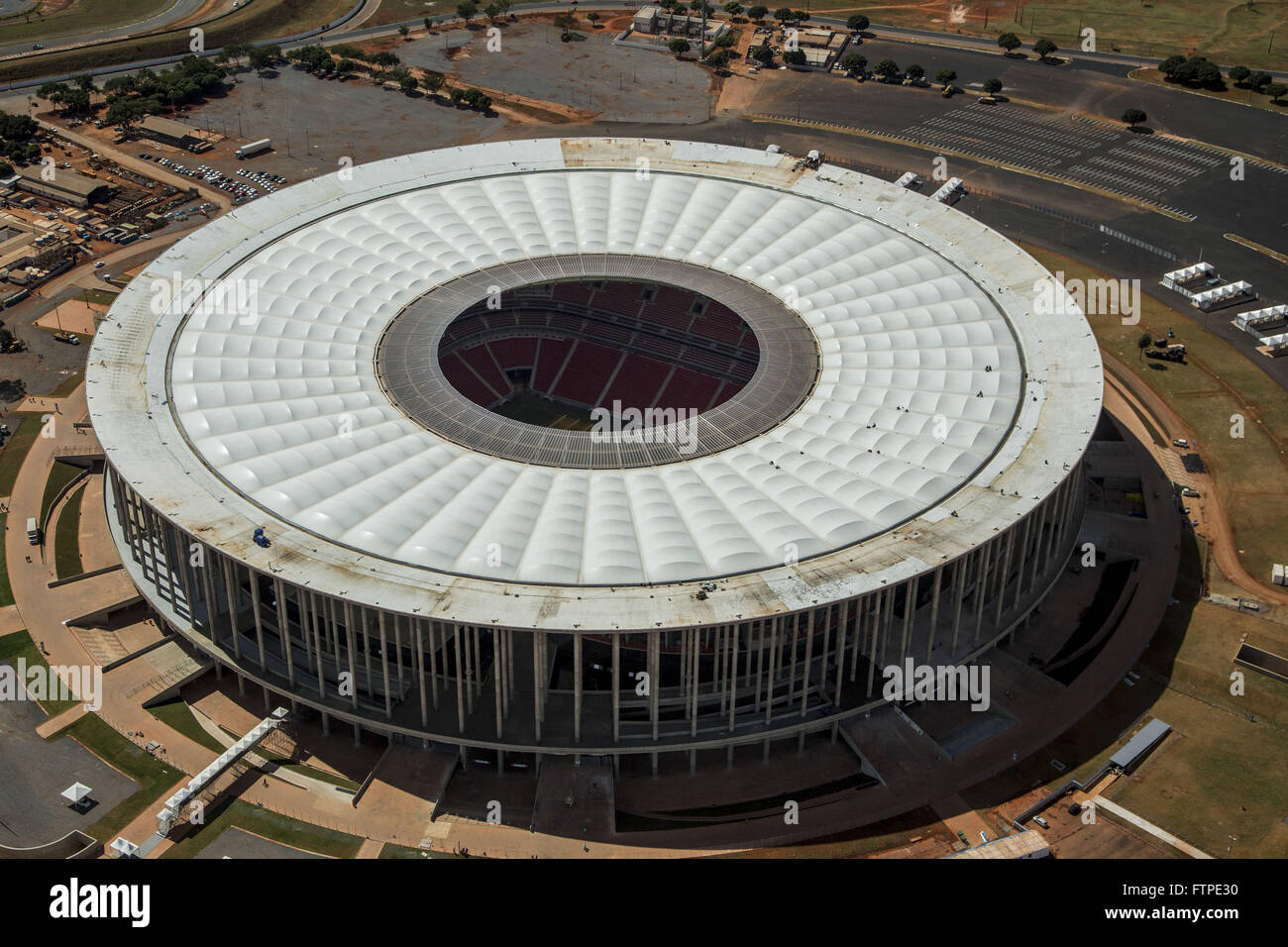 Vue aérienne de l'Estadio Mane Garrincha partie du complexe sportif polyvalent Ayrton Senna Banque D'Images