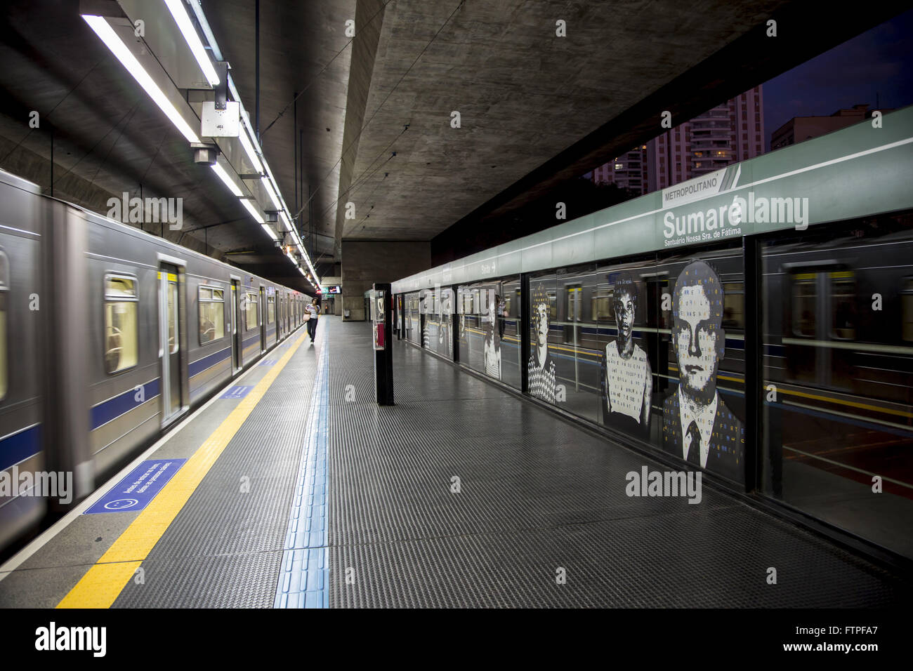 La station de métro Sanctuaire Notre Dame de Fatima - railway Sumaré Banque D'Images