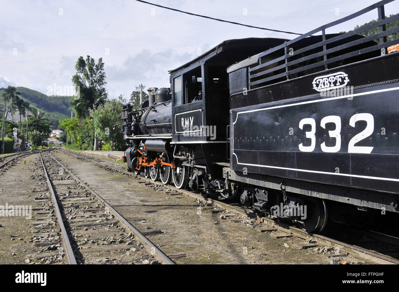 332 locomotives de chemin de fer dans l'ABPF - Association brésilienne de préservation ferroviaire Banque D'Images