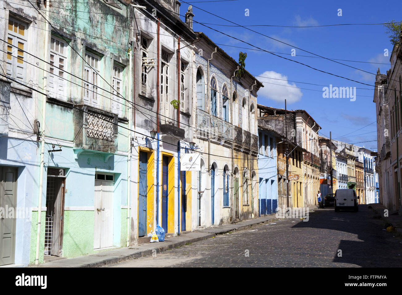 Les maisons coloniales de la ville historique de Cachoeira Banque D'Images